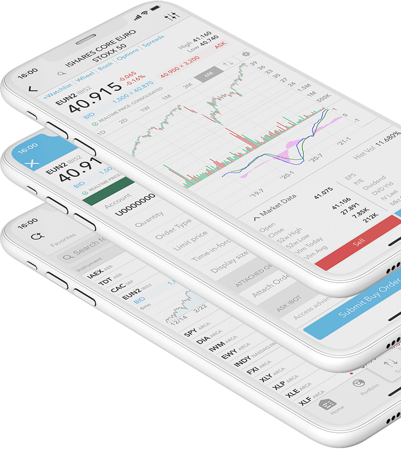 Portfólio obchodujúce ETF na mobilnej aplikácii.