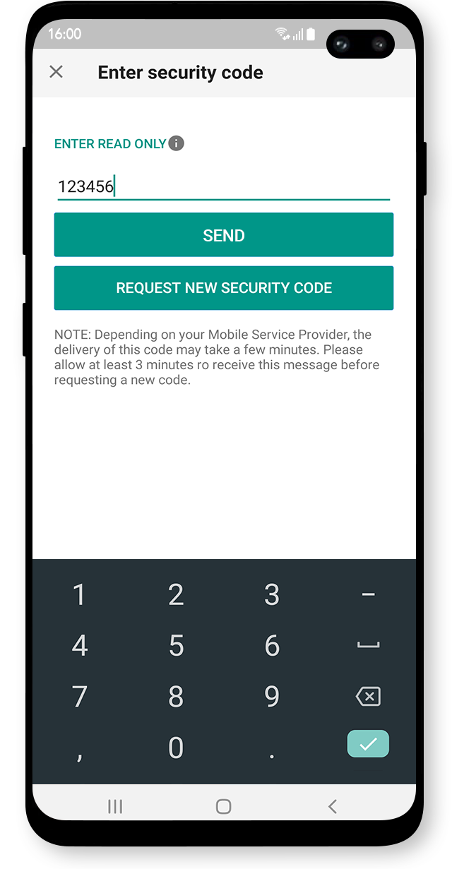 Bezpečnostné prihlásenie do platformy LYNX Trading na mobilnom telefóne s Android