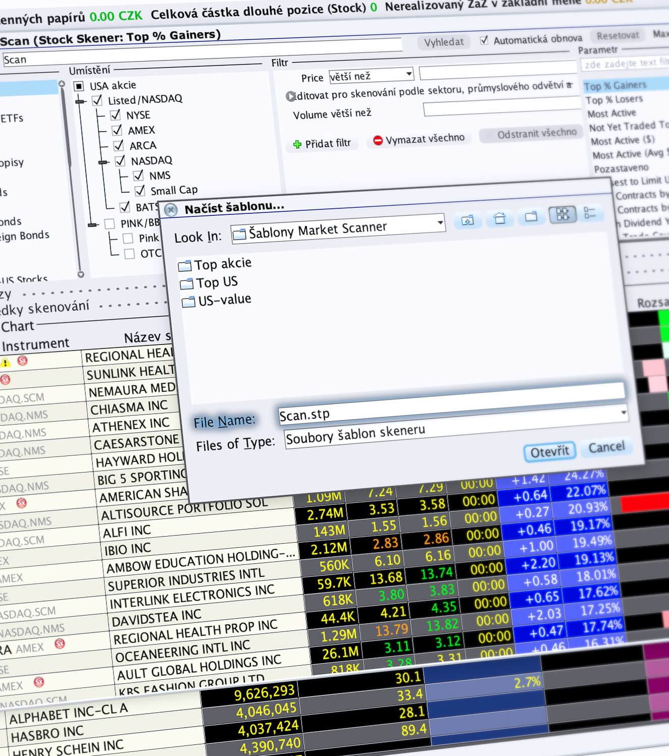 Ukážka jednoduchého uloženia parametrov hľadania v Marketscanner