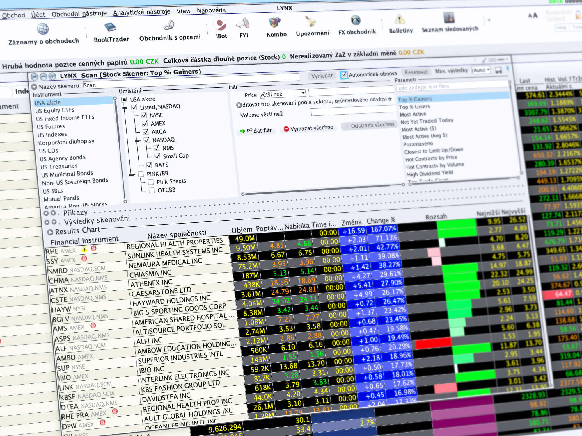 MarketScanner vďaka ktorému investor môže pohodlne filtrovať najlepšie akcie podľa zadaných kritérií