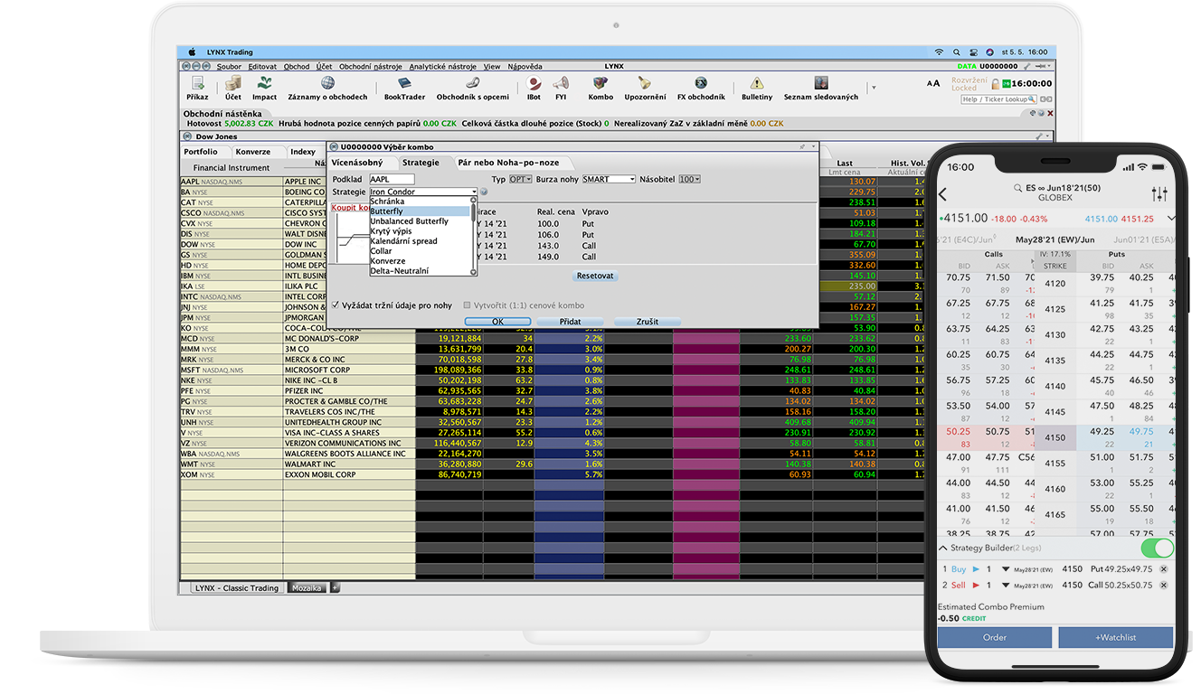 ComboTrader na LYNX - odošlite kombinácie možností jediným kliknutím